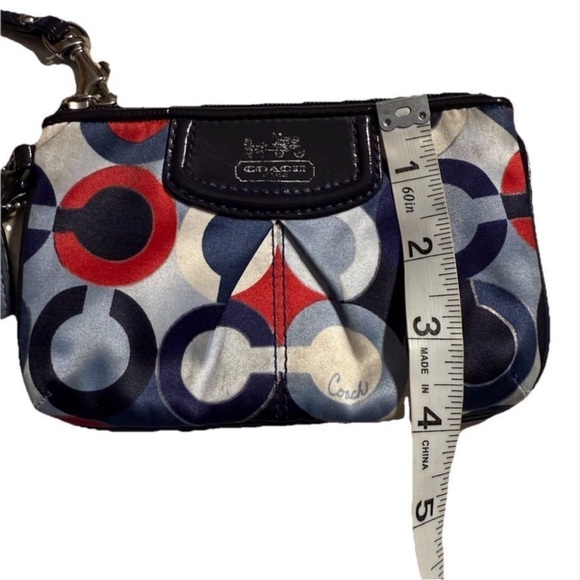 Coach Red White Blue Logo Wristlet - Picture 3 of 7